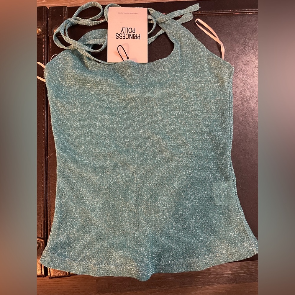 Princess Polly NYC Ezekiel Glitter Top Blue